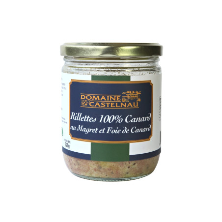 Rillettes de canard au magrets (25%) et foie gras (10%)