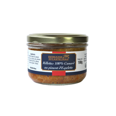 Rillettes 100% canard au Piment d’Espelette