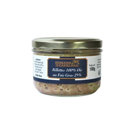 OIE - Rillettes d'oie au foie d'oie 25% de foie gras d'Oie