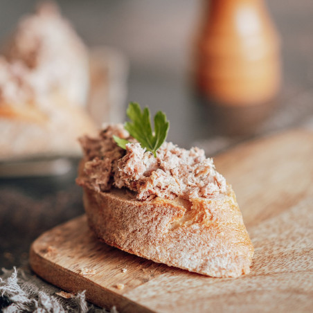 Rillettes de canard au magrets (25%) et foie gras (10%)