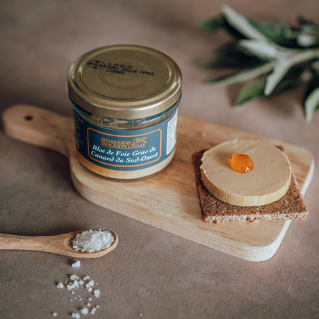 Bloc de foie gras de canard du Sud-Ouest en bocaux