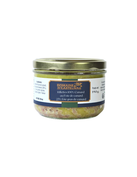 Rillettes au foie de canard - 25% de foie gras de canard