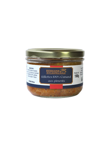 Rillettes 100% canard aux piments