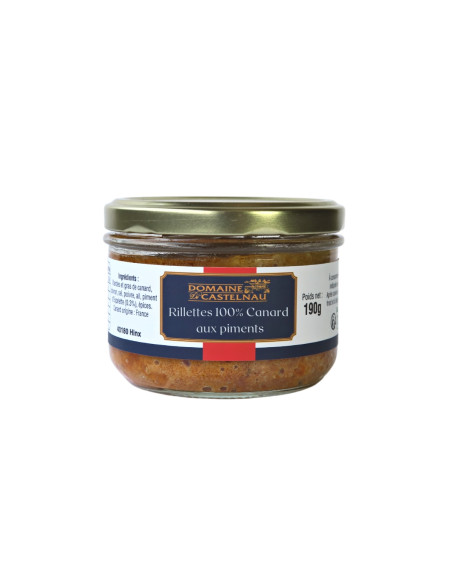 Rillettes 100% canard aux piments