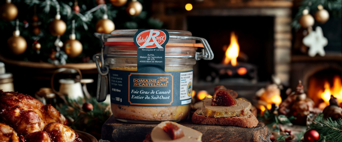 : Entr&eacute;e de foie gras pour un menu de No&euml;l du Sud-Ouest