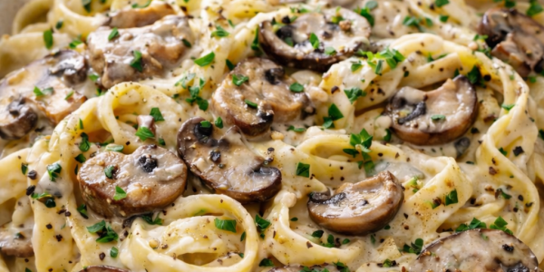 Recette pâtes crème champignons et foie gras